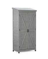 Streamdale Furniture Garden Shed with Metal Top and Wood Frame