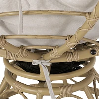 Elegant Mia Papasan Chair Swiveling Wicker Comfort for Outdoor Relaxation