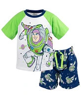 Disney Toddler Boys Mickey Mouse Lion King Pixar Cars Toy Story French Terry T-Shirt and Shorts Outfit Set to