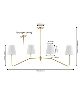 Jonathan Y Signe 47.5" 4-Light Classic Minimalist Iron Linear Led Pendant, Gold Painting