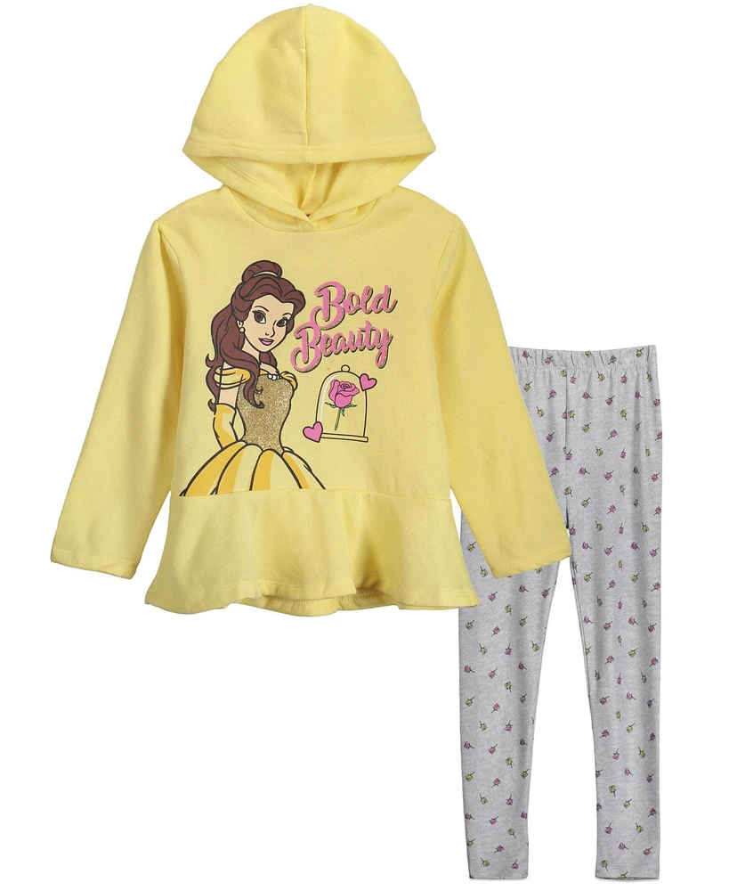 Disney Princess Mulan Rapunzel Jasmine Ariel Belle Cinderella Tiana Tinker Girls Pullover Hoodie Legging Toddler to Big Kid