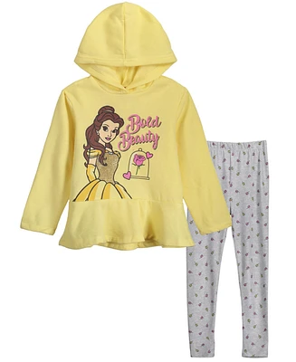 Disney Princess Mulan Rapunzel Jasmine Ariel Belle Cinderella Tiana Tinker Girls Pullover Hoodie Legging Toddler to Big Kid