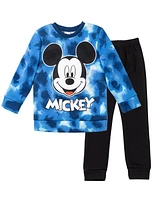 Disney Baby Boys Mickey Mouse Fleece Pullover Sweatshirt and Pants Outfit Set to (12 Months - 14-16)