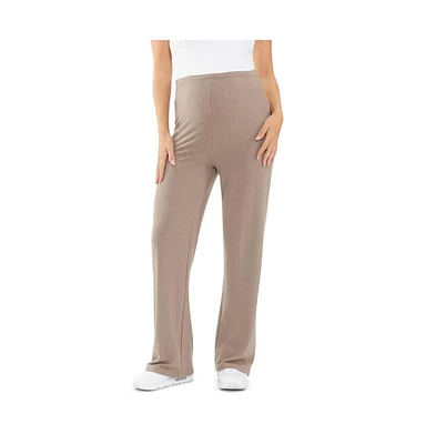 Ripe Maternity Maternity Ripe Cindy Rib Straight Leg Pant Taupe