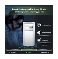 Slickblue 9000 Btu 3 in 1 Portable Air Conditioner with Fan and Dehumidifier-White
