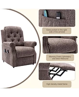 Boyel Living Elderly Soft Chenille Fabric Power-Lift Recliner with 8-Point Massage and Remote Control