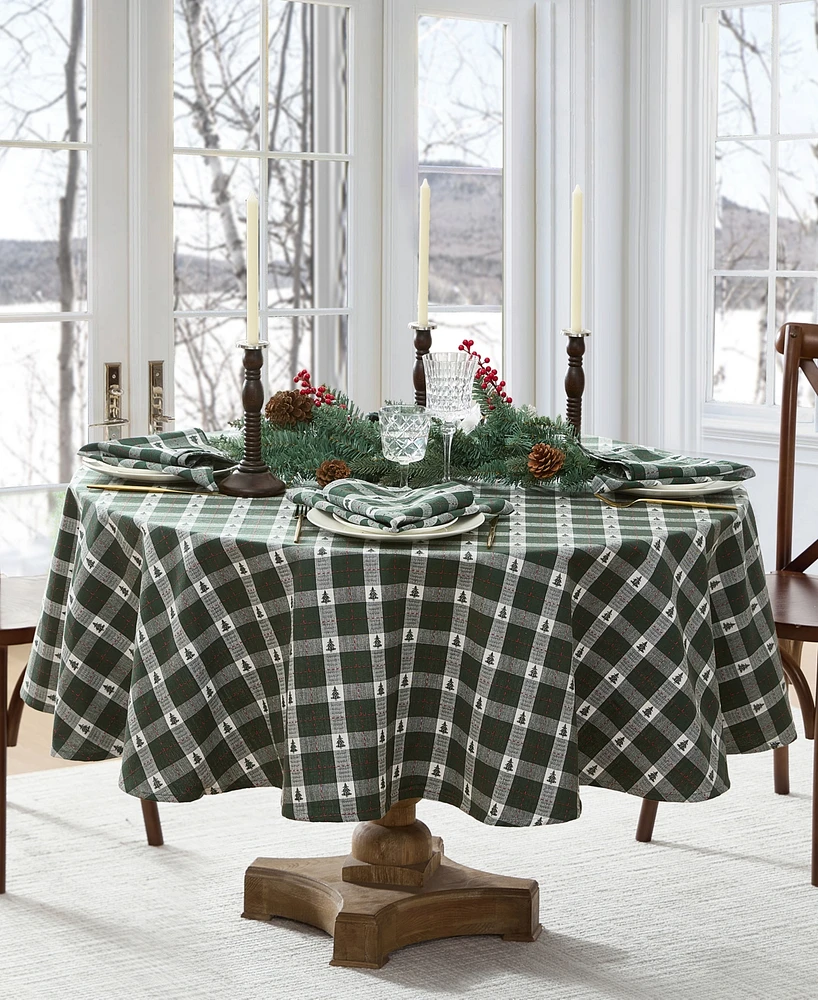 Elrene Sherwood Tree Dobby Cotton Oval Tablecloth