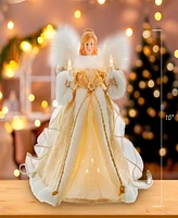 Kurt Adler 10-Light Natural Angel Tree Topper, 10 Inches