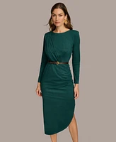 Donna Karan New York Women's Boat-Neck Side-Shirred Dress