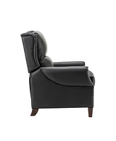 Hulala Home Alicia 32.68'' Wide Genuine Leather Manual Recliner with Solid Wood Legs