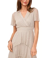 Vince Camuto Women's Tiered Metallic Midi Dress