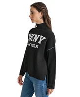 Dkny Jeans Petite Intarsia Logo Sweater