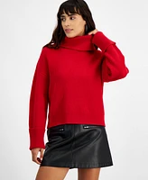 Bar Iii Women's Turtleneck Long-Sleeve Sweater, Created for Macy's