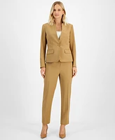 Le Suit Women's Stand-Collar One-Button Pantsuit, Regular & Petite