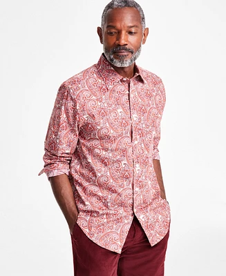 Club Room Men's Cillian Long Sleeve Button-Front Paisley Shirt, Exclusively at Macy's