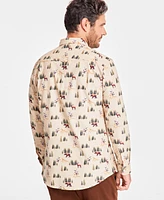 Club Room Men's Wild Forest Print Corduroy Long-Sleeve Button-Down Shirt, Created for Macy's