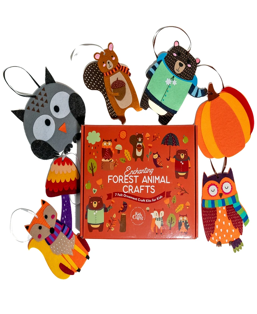 Kids Crafts Forest Animals 7 Diy Craft Kits Felt Pack