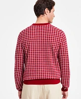 Club Room Men's Clean Check Merino Sweater, Created for Macy's