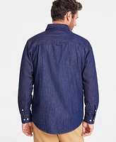 Club Room Men's Classic-Fit Solid Button-Down Denim Shirt, Created for Macy's