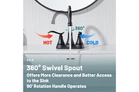 Casainc 4 Inch 2-Handle Centerset Bathroom Sink Faucet