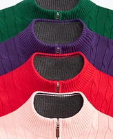 Club Room Men's Cable Knit Quarter-Zip Cotton Sweater, Created for Macy's