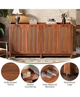 Tribesigns Sideboard Buffet Cabinet, 57" Farmhouse Storage Cabinet with Shutter Doors and Adjustable Shelf, Freestanding Storage Cabinet for Dining Ro