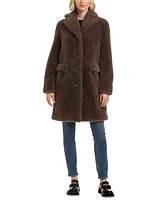 Jones New York Women's Faux-Fur Notched Collar Blazer Coat