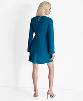 Dkny Women's Jewel-Neck Long-Sleeve Shift Dress