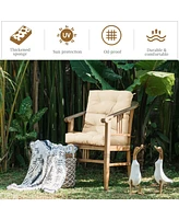 Skonyon Tufted Patio High Back Chair Cushion with Non-Slip String Ties