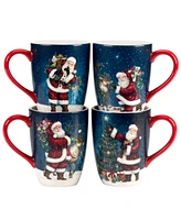 Certified International Santa's Secret Mugs, Set of 4