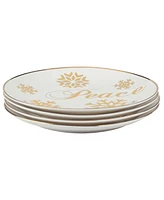 Certified International Christmas Glitter Gold Salad Plates, Set of 4