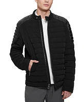 Guess Men's Lightweight Quilted Jacket with Moto Detail