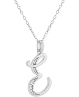 Holiday Lane Cubic Zirconia Initial Pendant Necklace 18k Gold-Plated Sterling Silver, Created for Macy's (Also available Silver)