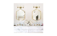 Moose Modern Brass Bathroom Vanity Lighting with Frosted Glass