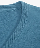 Alfani Men's Solid V-Neck Cotton Sweater, Created for Macy's
