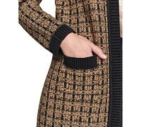 Karl Lagerfeld Paris Women's Tweed Duster Cardigan