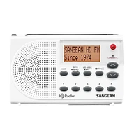 Sangean Sg-108 White/Gray Hd Radio Fm Stereo Am Pocket Radio