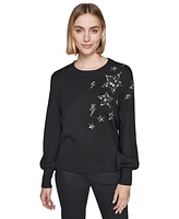 Karl Lagerfeld Paris Women's Embellished Stars Sweater