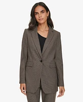 Calvin Klein Women's Houndstooth One-Button Blazer