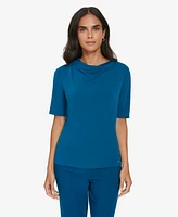 Calvin Klein Women's Drape-Neck Blouse