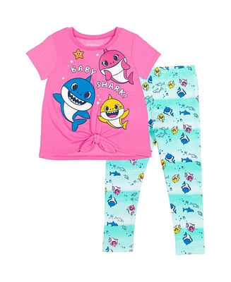 Pinkfong Toddler Girls Baby Shark T-Shirt and Leggings Outfit Set to