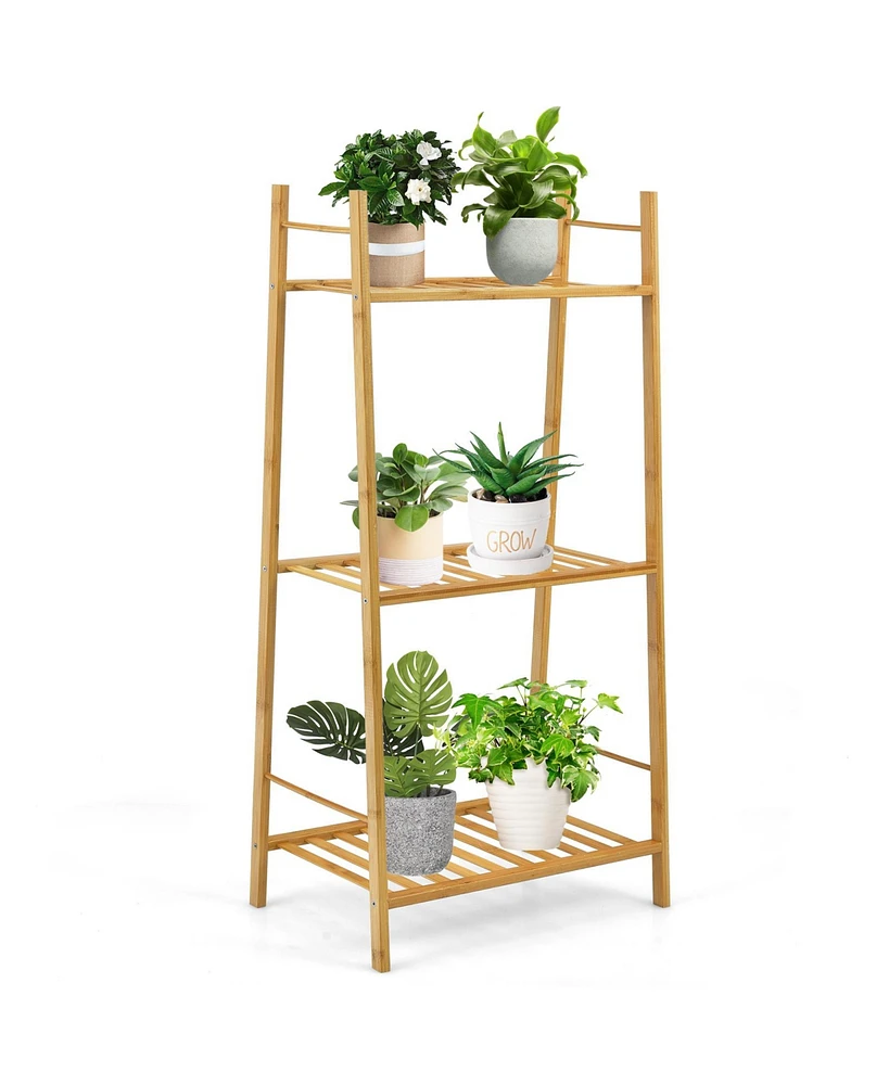 Skonyon 3 Tiers Vertical Bamboo Plant Stand