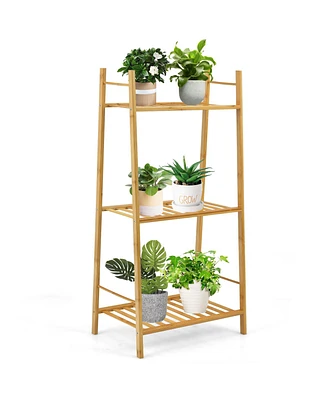 Skonyon 3 Tiers Vertical Bamboo Plant Stand