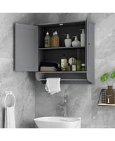Skonyon Wall Mounted Bathroom Storage Medicine Cabinet with Towel Bar