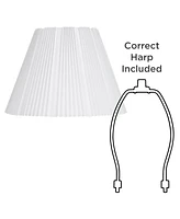 Springcrest Hardback Knife Pleated Empire Lamp Shade Brussels White Large 9" Top x 17" Bottom x 12.25" Slant x 11.75" High Spider with Replacement Har