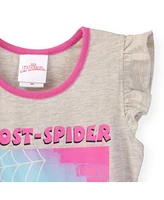 Spider-Man Girls Marvel Ghost-Spider T-Shirt and Leggings Outfit Set to