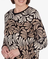 Alfred Dunner Petite Classics Geometric Ombre Scroll Sweater