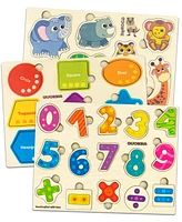 Quokka Learning Travel Toddler Wooden Puzzles Ages 2-4 Animals Shapes