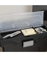 Iris Letter Size Portable File Box with Organizer Lid, Black