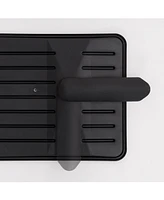 Iris Usa 2-tier Medium-sized Dish Rack with Drain Spout, Dish Rack and Drainer, Black